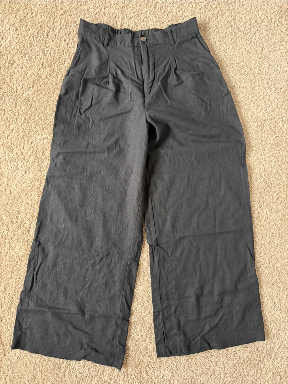 Z Supply Black Linen Relaxed Straight Pants